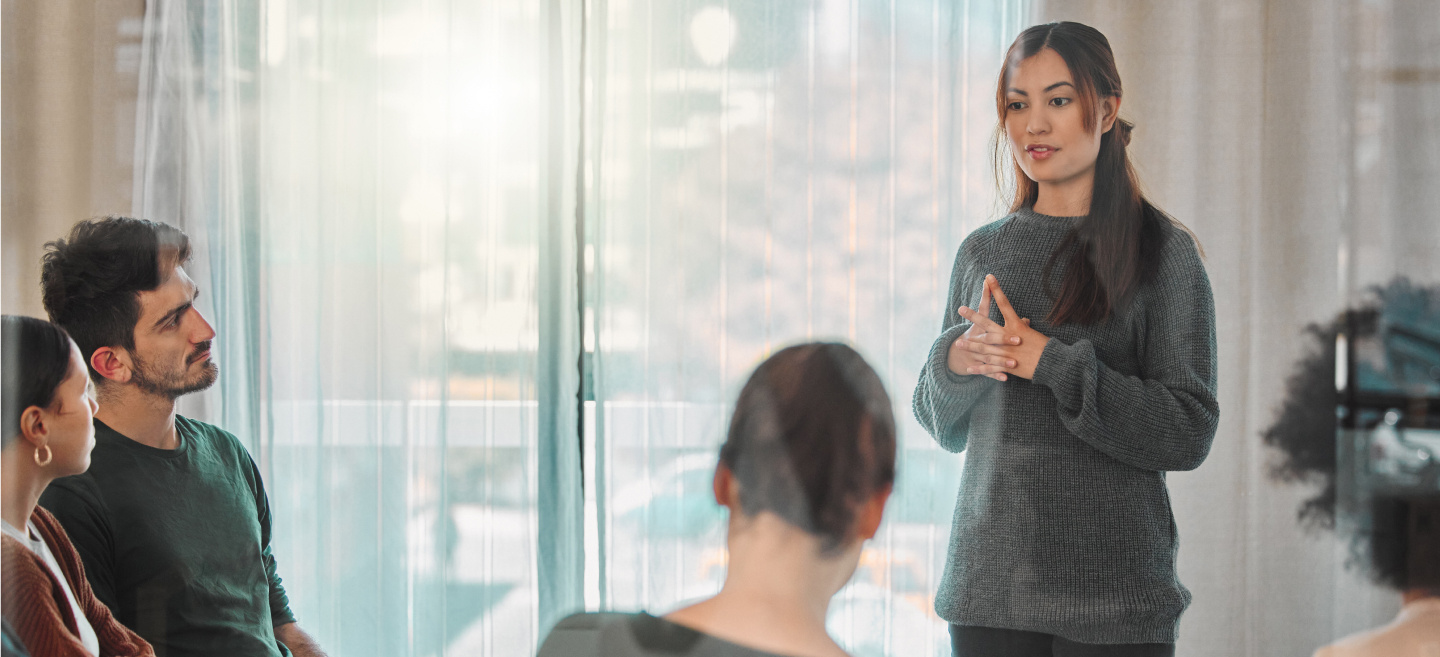 Woman leading a meeting